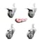 Service Caster 3 Inch Gray Poly Swivel 7/8 Inch Square Stem Caster Total Lock Brakes SCC, 2PK SCC-SQTTL20S314-PPUB-GRY-78-2-S-2 - alternate 4